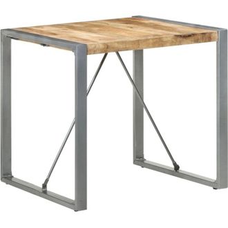 vidaXL Mesa De Comedor Madera De Mango Rugosa 80x80x75 Cm Vidaxl