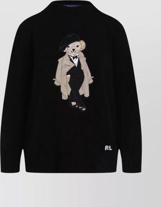 Ralph Lauren Collection bear motif cashmere pullover with front design