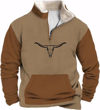 Generic Mens Quarter Zipper Sherpa Sweatshirts 2024 Fluffy Fleece Pullover Slim Fit Stand Collar Plus Size Tactical Jacket (UK, Alpha, 3XL, Regular, Regular, 