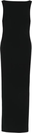 Solace London Abito lungo Imogen con scollo a barca - Nero