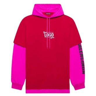 Balenciaga Hoodies & sweatvesten, Dames, Roze, S, Katoen, Hoodie Rood Fucsia Unisex
