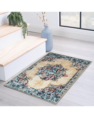 Superior Decklan Machine Washable Traditional Floral Rug