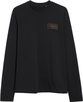 Moncler Cartoons Logo Long Sleeve Graphic T-Shirt in Smoky Black at Nordstrom, Size Xx-Large