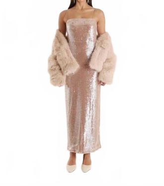 4th & Reckless Norma Sequin Maxi Dress In Gold