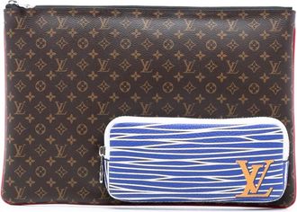 Louis Vuitton Pre-owned Clutches, female, Brown, Size: ONE SIZE Pre-owned Printed Pouch