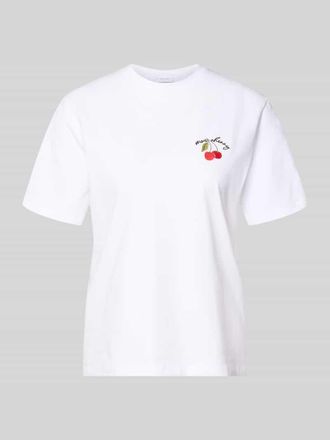 Vila T-Shirt mit Stitching Modell NORA in Weiss, Gr&ouml;&szlig;e XS