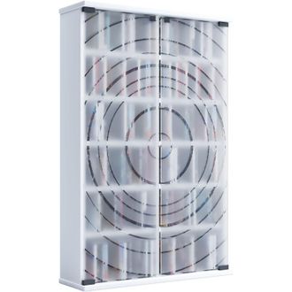 ebuy24 Ebuy24 - Supporto per cd cd in legno vcm Mobile cd salvaspazio con 2 porte in vetro di sicurezza esg per 300 cd o 130 dvd o 72 video Dimensioni: a