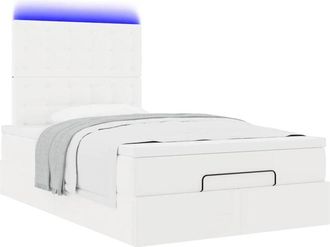 vidaXL Estructura Cama Otomana Colch&oacute;n Cuero Sint&eacute;tico Blanco Vidaxl