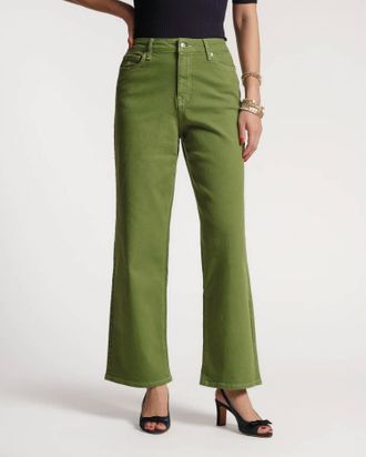 Frances Valentine Womens Ace Jean Stretch Denim In Green