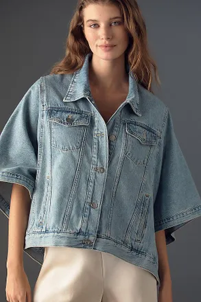 Pilcro Denim Trucker Cape Jacket