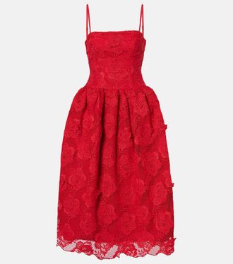 Self Portrait Abito bustier midi in pizzo