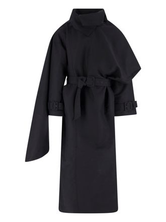 Entire studios Black Asymmetrical Cape Overlay Jacket