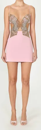 Costarellos Zilia Crepe Cutout Mini Dress In Pink