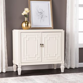 SEI Tropman Antique White Double Door Accent Cabinet