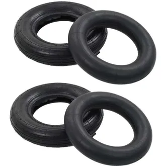 OEM Neum&aacute;tico De Carretilla Y C&aacute;mara De Aire 4 Piezas 3.50-8 4pr Goma Negro