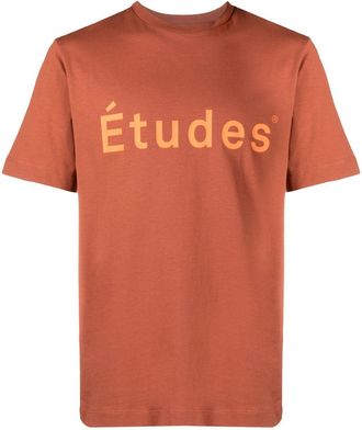 Études Studio logo-print organic cotton T-shirt - men - Organic Cotton - M - Brown