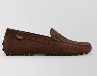 Tod's suede penny loafers rubber sole