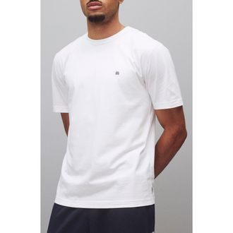 Reigning Champ Embroidered Monogram Lightweight Jersey T-Shirt in White at Nordstrom, Size Xx-Large