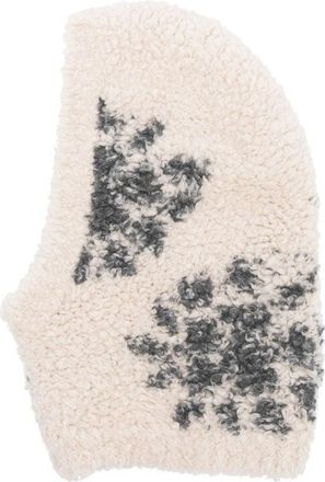Brunello Cucinelli WomenS Off White Textured Floral Knit Hat, Size M