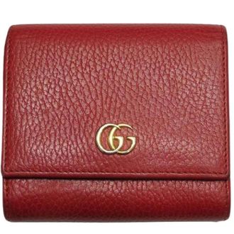 Gucci Pre-owned Wallets, female, Red, Size: ONE SIZE Pre-owned Double G Leather Wallet