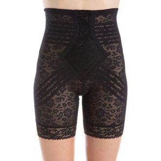 Rago Extra Firm No Roll High Waist Lace Thigh Slimmer in Black at Nordstrom, Size X-Large