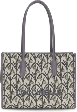 Coccinelle Womens Jacquard Tote Bag Multicolour-Stove Fabric Shoulder Multicolour/stove