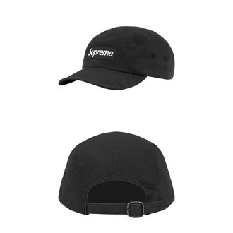 SUPREME Washed Chino Twill Camp Cap Black White SUP-FW22-108