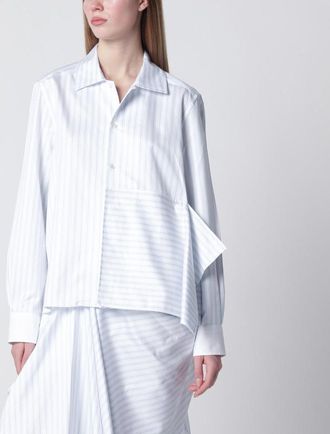 J.W.Anderson White striped asymmetric draped shirt