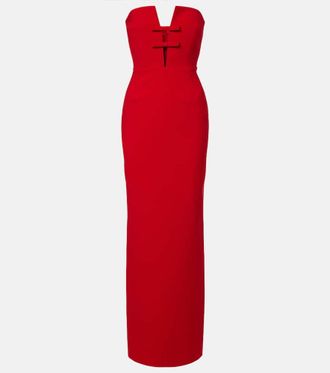 New Arrivals Noa bow-detail strapless gown