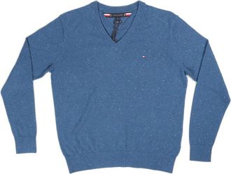 Tommy Hilfiger V-hals Truien - Heren - V-hals truien - Blauw - M - Polyester - Truien & Vesten