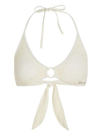 Karl Lagerfeld crochet bikini top - women - Polyamide/Elastane - S - Neutrals