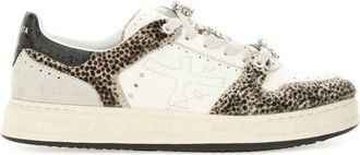 Premiata Quinnd 7655 verfraaide sneakers met dierenprint - Beige
