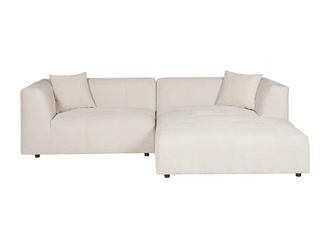 VENTE-UNIQUE.COM Sof&aacute; rinconera terciopelo beige
