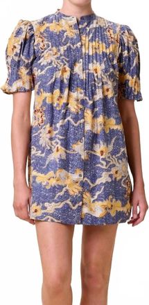 Cleobella Nadia Mini Dress In Blue Costello