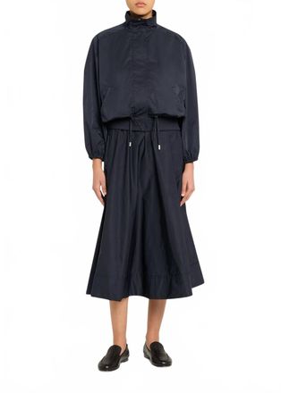 SIMKHAI Flynn Midi Skirt In Dark Midnight