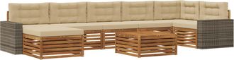 vidaXL Conjunto De Sof&aacute;s De Exterior 8 Uds. Natural Y Beige Vidaxl
