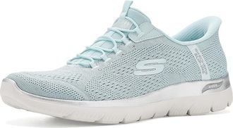 Skechers Martha Stewart Arch Fit Summits - Soft Shimmer Hands Free Slip-ins Womens Shoes Light Blue : 8.5 B - Medium, Textile