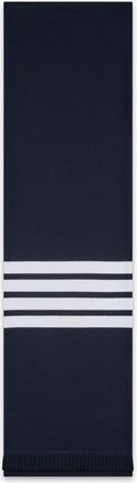 Thom Browne Sciarpa a coste con dettaglio a 4 righe - Blu