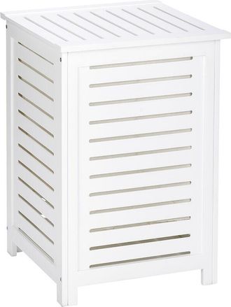 WENKO Cesto per la biancheria in legno Oslo, cesto per la biancheria in legno con sacco per la biancheria sporca rimovibile, capacit&agrave; 56L, Legno, 45x65x45