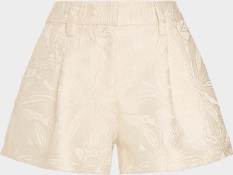 Ramy Brook Autumn Floral Jacquard Tailored Shorts