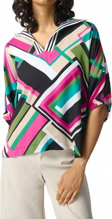 Joseph Ribkoff Geo Print Top In Black/multi
