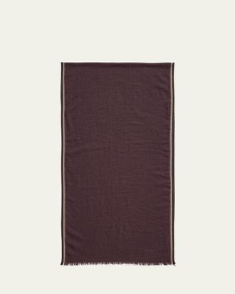Loro Piana Mens Stripe-Trim Baby Cashmere Scarf