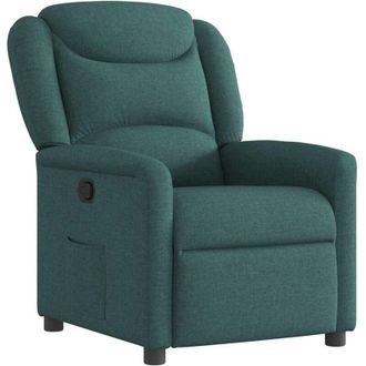 vidaXL Sill&oacute;n Reclinable De Tela Verde Oscuro Vidaxl