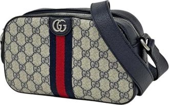 Gucci Pre-owned Sherry Shoulder Bag - Dames - Vintage Schoudertas - Blauw - ONE Size - Leer - Vintage