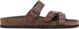 Kazar Leren Slippers - Heren - Sandalen - Bruin - 46 EU - Leer - Schoenen