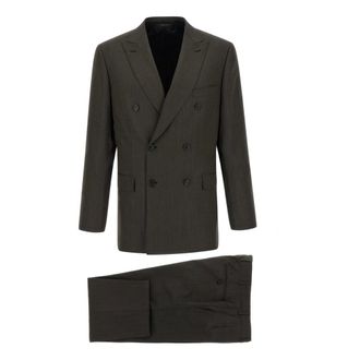 Brioni Kostuums, Heren, Bruin, L, Wol, Lipari Pak
