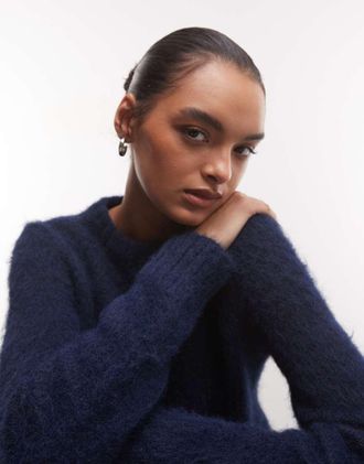 Monki maglione lavorato a maglia comodo blu navy