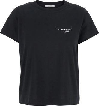 Givenchy T-shirt van Katoen met Stempelprint - Dames - T-shirts - Zwart - L - Katoen - Tops