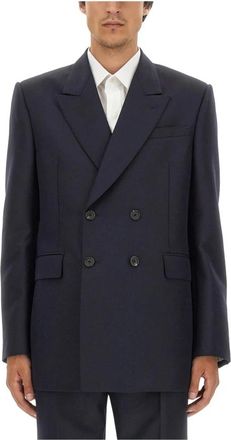 Alexander McQueen Blazers - Heren - Business blazers - Blauw - L - Wol - Kostuums