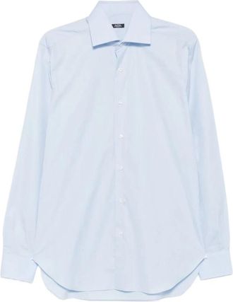 Barba Neck Shirt - Heren - Casual Overhemden - Blauw - 2XL - Overhemden